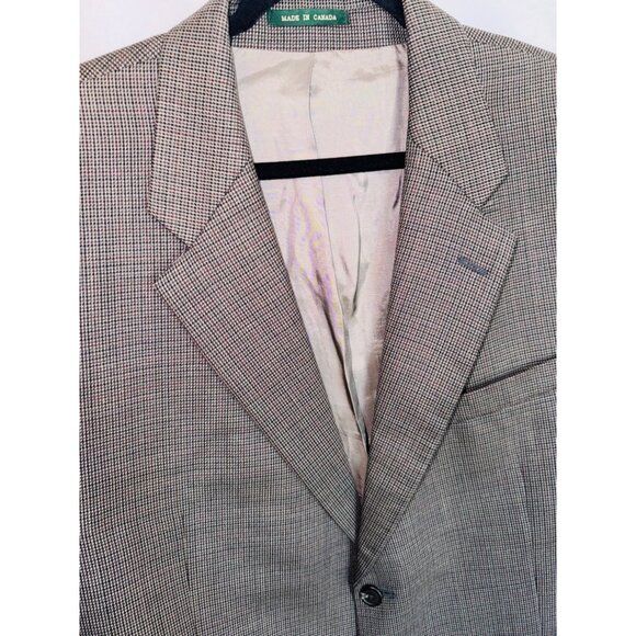 Ralph Lauren Mens 100% Wool Tweed Blazer Beige Brown Size 50R Big Tall Office - Picture 3 of 10